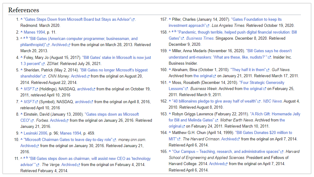 referencias de wikipedia para la web